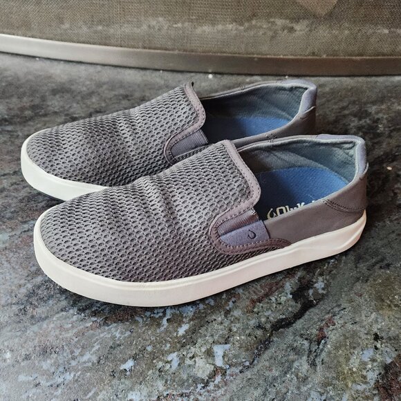 OluKai Gray Textile Slip-On Loafers Size 7 - Picture 7 of 13